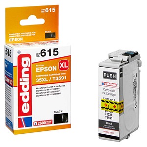 edding EDD-615  schwarz Druckerpatrone kompatibel zu EPSON 35XL / T3591XL von Edding