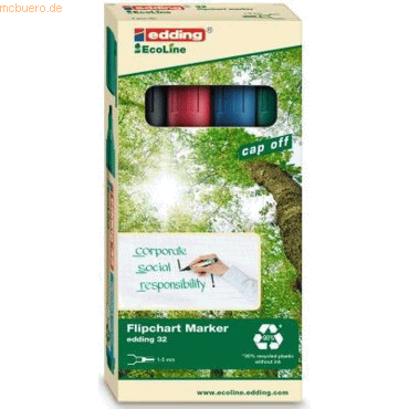 edding Flipchartmarker edding 32 EcoLine nachfüllbar 1-5mm schwarz, ro edding Flipchartmarker edding 32 EcoLine nachfüllbar 1-5mm schwarz, ro von Edding