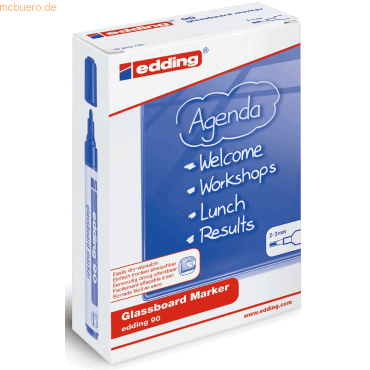 edding Glasboard-Marker edding 90 2-3mm VE=10 Stück sortiert edding Glasboard-Marker edding 90 2-3mm VE=10 Stück sortiert von Edding