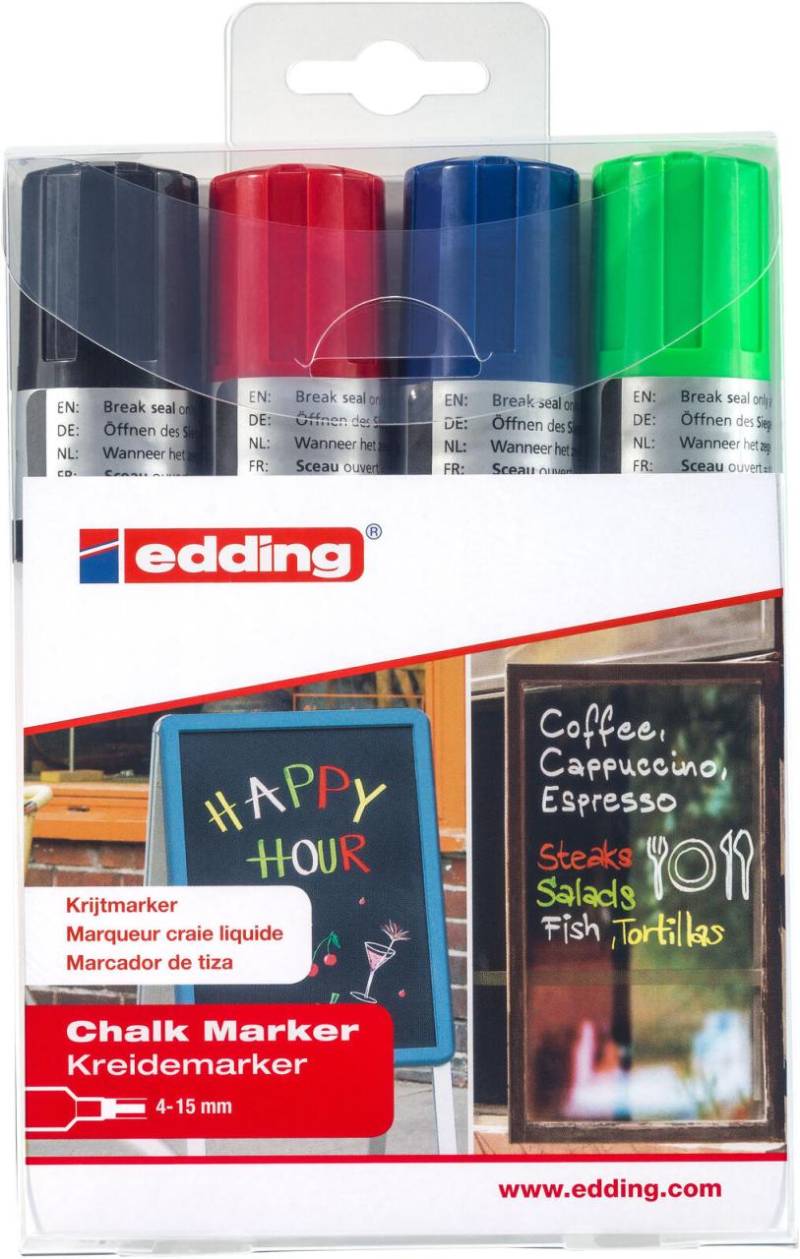 edding 4090 Kreidemarker 4.0 - 15.0 mm Mehrfarbig von Edding