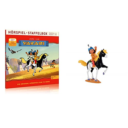 Yakari - Staffelbox 1.1 - Die Original-Hörspiele zur TV-Serie & Bullyland 43355 - Spielfigur Indianer Yakari auf seinem Pony Kleiner Donner, ca. 9 cm, detailgetreu,ab 3 Jahren von Edel Germany Cd / Dvd