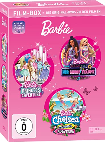 Barbie - Film-Box - Die DVDs zu den Filmen: Princess Adventure, Bühne frei für große Träume, Barbie & Chelsea - Dschungel Abenteuer [3 DVDs] von Edel Kids