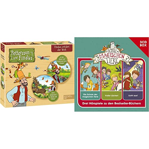 Pettersson und Findus: Doppel-Box Findus erklärt die Welt: In der Natur mit Pettersson und Findus + Tiere entdecken in Wald und Wiese & Die Schule der magischen Tiere – 3CD Hörspielbox Vol. 1 Pettersson und Findus: Doppel-Box Findus erklärt die Welt: In der Natur mit Pettersson und Findus + Tiere entdecken in Wald und Wiese & Die Schule der magischen Tiere – 3CD Hörspielbox Vol. 1 von Edel Music & Entertainment Cd / Dvd