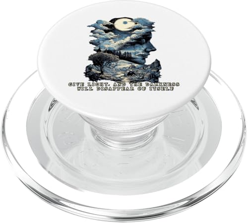 Give light, darkness will disappear of itself shine Zitat PopSockets PopGrip für MagSafe von Edgar Allan Poets
