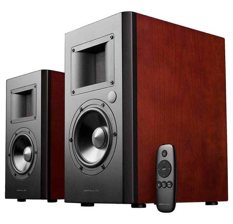 Edifier® AIRPULSE A200 2.0 Stereo Lautsprecher 130W mit Bluetooth V5.0 Regal-Lautsprecher (Bluetooth, Bändchen-Hornhochtöner) von Edifier®