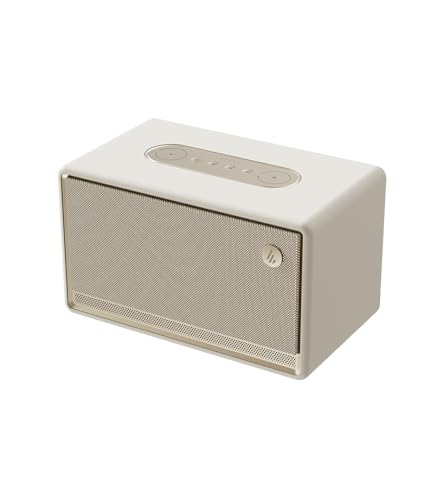 Edifier ES300 WLAN & Bluetooth Lautsprecher – 60W Hi-Res Audio, AirPlay 2, LDAC, 12h Akku, Multiroom, USB & AUX, Ambientebeleuchtung, Holzgehäuse, App-Steuerung – Kabelloser Premium Speaker (Creme) von Edifier