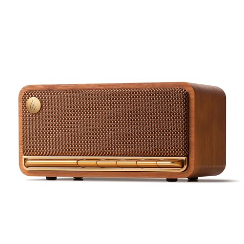Edifier MP230 Tragbarer Bluetooth-Lautsprecher, Kabelloser Lautsprecher mit 48mm-Treibern, 20W RMS Stereoklang, Knackige Höhen Punchy Bass, 9h Spielzeit, BluetoothV5.0, AUX, Micro SD (Retro-Holz) von Edifier
