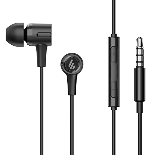 Edifier P205 In-Ear Kopfhörer mit Mikrofon und Lautstärkeregler, 3.5mm In Ear Kabel Stereo Ohrhörer Headset Für PC, Laptop, Handy–Schwarz von Edifier