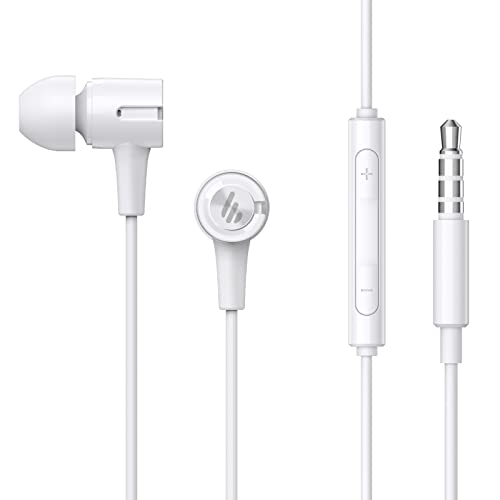Edifier P205 In-Ear Kopfhörer mit Mikrofon und Lautstärkeregler, 3.5mm In Ear Kabel Stereo Ohrhörer Headset Für PC, Laptop, Handy– Weiß von Edifier