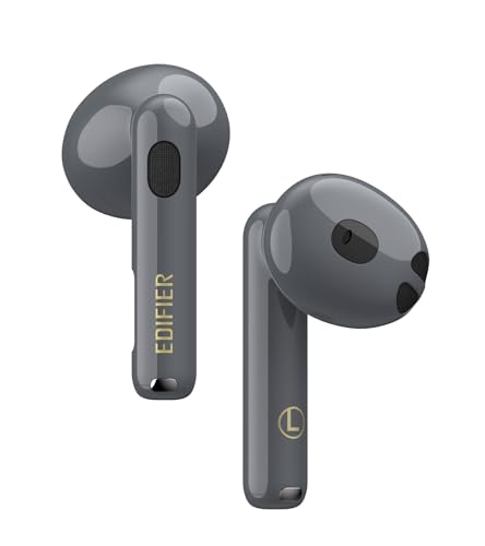 Edifier W320TN Adaptive Active Noise Cancelling Ohrhörer, LDAC & Hi-Res Audio Wireless, 6 Mikrofone AI-Call-Geräuschunterdrückung, In-Ear-Erkennung, App, Schnellladung, IP54, Bluetooth 5.3 - Grau von Edifier