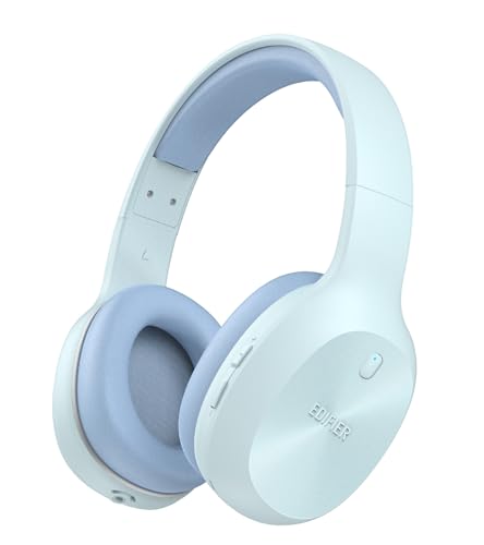 Edifier W600BT Kabellose Over-Ear Kopfhörer, Bluetooth V5.1, Kristallklare Anrufe, 40mm Treiber, 30 Stunden Wiedergabezeit, Verbindung mit 2 Geräten, Integriertes Mikrofon, Leicht - Blau von Edifier