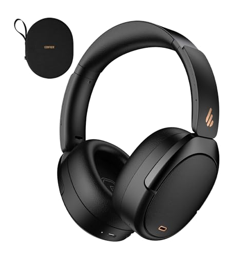 Edifier WH950NB Hybrid Active Noise Cancelling Kopfhörer -LDAC Codec mit Hi-Res Audio und Custom EQ über App nach 55H Playtime mit Faltbarer drahtloser Over-Ear Bluetooth V5.3 Kopfhörer - Schwarz von Edifier