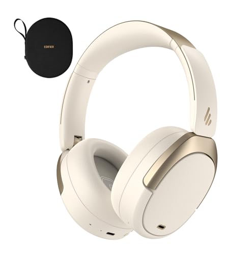 Edifier WH950NB Hybrid Active Noise Cancelling Kopfhörer -LDAC Codec mit Hi-Res Audio und Custom EQ über App nach 55H Playtime mit Faltbarer drahtloser Over-Ear Bluetooth V5.3 Kopfhörer - Weiß von Edifier