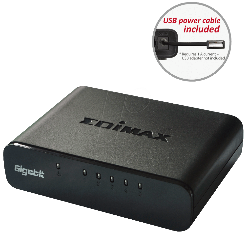 EDI ES-5500GV3 - Switch, 5-Port, Gigabit Ethernet von Edimax