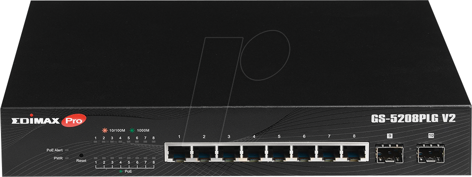EDI GS-5208PLGV2 - Switch, 10-Port, Gigabit Ethernet, PoE+, SFP von Edimax