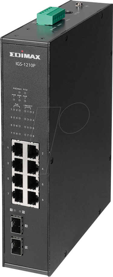 EDI IGS-1210P - Switch, 10-Port, Gigabit Ethernet, PoE+, SFP von Edimax