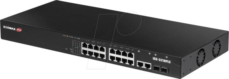 EDI IGS-5218PLC - Switch, 20-Port, Gigabit Ethernet, PoE+, RJ45/SFP von Edimax