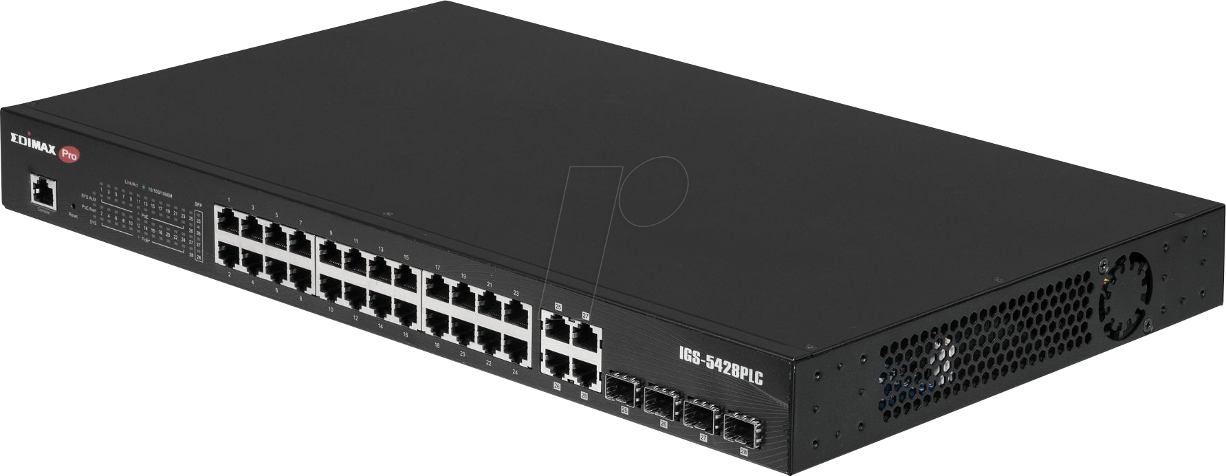 EDI IGS-5428PLC - Switch, 28-Port, Gigabit Ethernet, PoE+, RJ45/SFP von Edimax