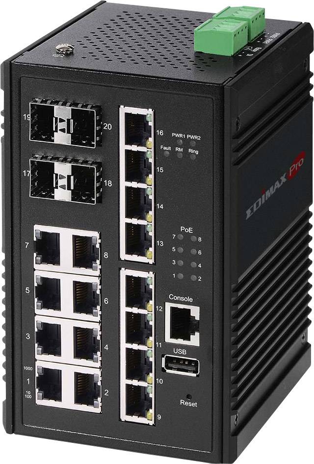 EDIMAX Switch Industrial 16-Port Gig. PoE+ WebM. 8xPoE+/4xSF EDIMAX Switch Industrial 16-Port Gig. PoE+ WebM. 8xPoE+/4xSF von Edimax