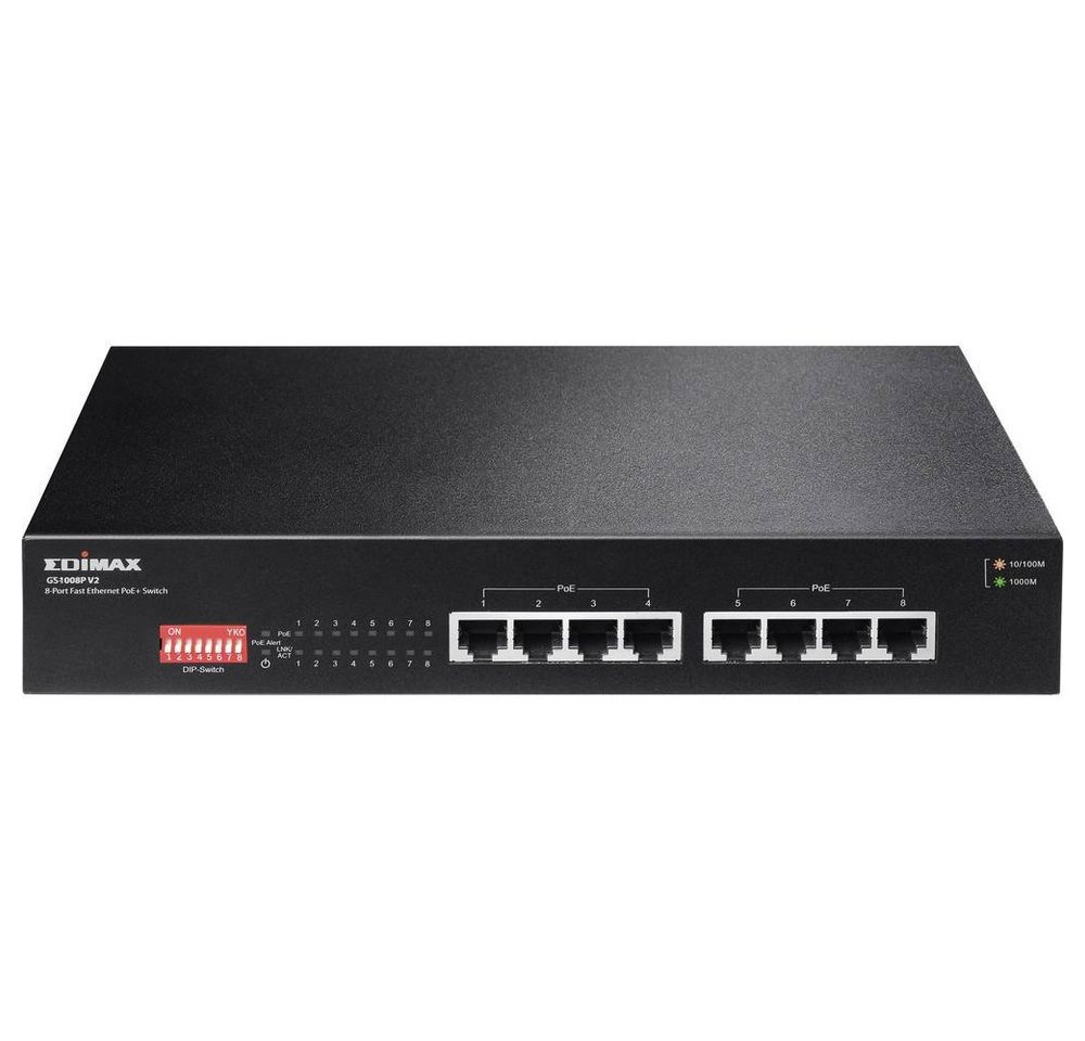 Edimax 8-Port Gigabit PoE+ Switch mit DIP-Schalter Netzwerk-Switch von Edimax