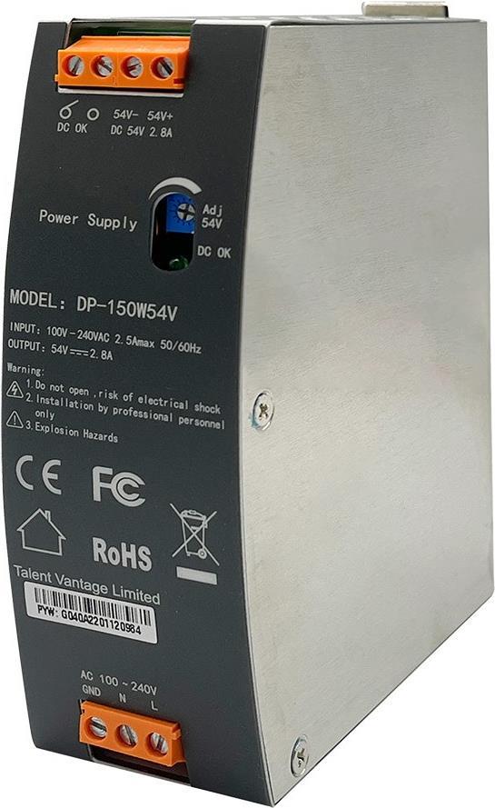 Edimax DP-150W54V - Netzteil (DIN-Schienenmontage möglich) - Wechselstrom 100-240 V - 150 Watt von Edimax