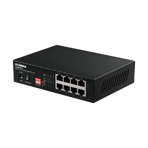 Edimax ES-1008PHE V2 - 8-Port Fast-Ethernet Switch mit 4 PoE+ Anschlüssen und DIP-Schalter von Edimax