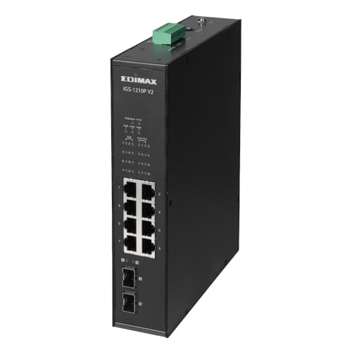Edimax IGS-1210P V2 - Industrieller 10-Port Gigabit PoE+-DIN-Schienen-Switch mit 2 SFP-Ports von Edimax