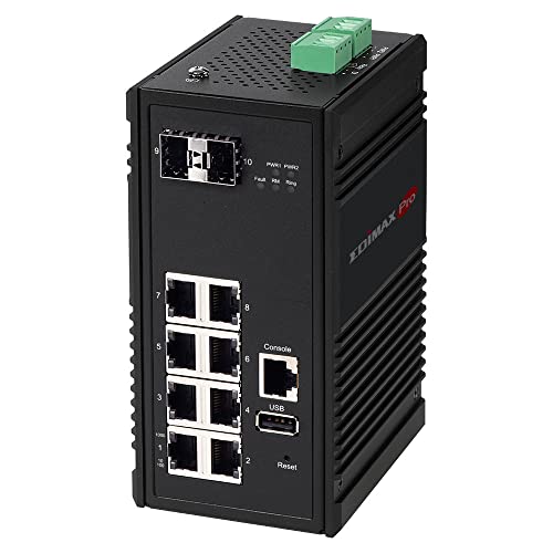 Edimax IGS-5208-8 Port Gigabit Web-Managebarer Industrie-Switch mit 2 SFP-Steckplätzen von Edimax