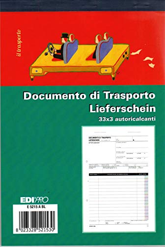 EDIPRO - E5215ABL - Transportpapierblock 33x3 Autoric.f.to 12x17,5 - BILINGUE von Edipro