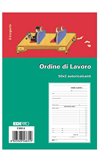 EDIPRO - E5663A - Arbeitsauftragsblock (Hausarbeit) 50x2 selbstberechnend f.to 22x14,8 von Edipro