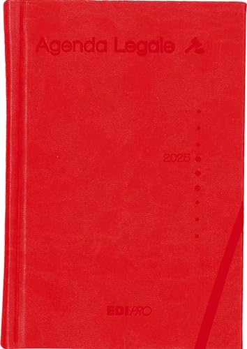 Edipro Jahresplaner 2025 Pocket Format 12 x 17 cm Tageskalender Farbe Rot von Edipro