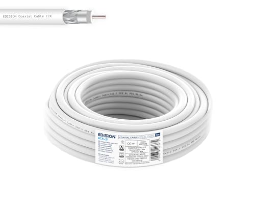 EDISION ICX-5 Koaxialkabel 5m, Antennenkabel 130dB Indoor PVC Weiß, Stahl/Kupfer Innenleiter CCS, SAT Kabel, geeignet für DVB-S2, DVB-T/T2, DVB-C, BK-Anlagen, CCTV, Ring 5m EDISION ICX-5 Koaxialkabel 5m, Antennenkabel 130dB Indoor PVC Weiß, Stahl/Kupfer Innenleiter CCS, SAT Kabel, geeignet für DVB-S2, DVB-T/T2, DVB-C, BK-Anlagen, CCTV, Ring 5m von Edision