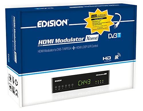 EDISION Modulator Xtend lite, Full HD MPEG4, HDMI-Loop Out, RF-IN, 50 ID-Vorkonfigurationsfunktion, Schwarz von Edision