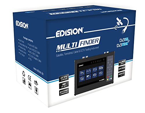 Edision Multi-Finder Messgerat fur Satelliten DVB-S/S2 Terrestrische DVB-T/T2 Kabel DVB-C Signale H.265/HEVC und CCTV-Tester von Edision