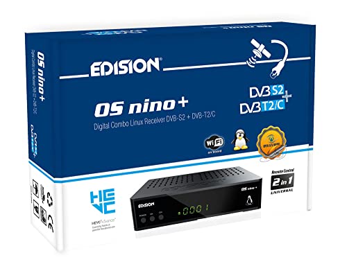 EDISIEdision OS NINO+ Full HD Linux E2 Combo-Receiver H.265/HEVC (1x DVB-S2, 1x DVB-T2/DVB-C, WLAN onboard, Bluetooth onboard, 2x USB, HDMI, LAN, Linux, Kartenleser) schwarz von Edision