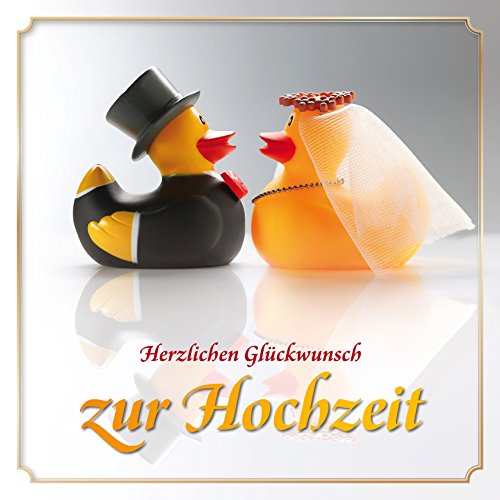 EDITION COLIBRI Glückwunschkarte: Lustige Enten-Hochzeitskarte mit Umschlag, witzige Glückwunschkarte zur Hochzeit mit Quietsche-Enten als Brautpaar (10818DE) von Edition Colibri