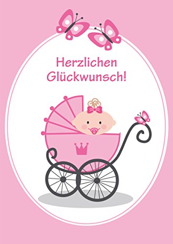 EDITION COLIBRI XXL Glückwunschkarte: Es ist ein Mädchen, Baby zur Geburt eines Jungen oder Geburtstagskarte zum 1. / 2. / 3. Geburtstag im Retro-/Nostalgie-Stil (10736DE) von Edition Colibri