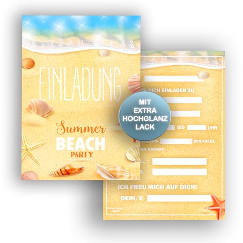 Edition Colibri 10 Einladungskarten Sommerfest, Sommerparty, Strandparty, Einladung Grillen, BBQ, Schwimmbad, A6, Partyeinladung Edition Colibri 10 Einladungskarten Sommerfest, Sommerparty, Strandparty, Einladung Grillen, BBQ, Schwimmbad, A6, Partyeinladung von Edition Colibri