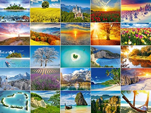 Edition Colibri Postkarten-Set LANDSCHAFTEN UND NATUR, 30 verschiedene Motive von Deutschland bis zur Karibik, von der Nordsee bis zur Südsee, aus allen 4 Jahreszeiten von Edition Colibri