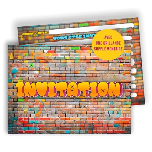 Edition Colibri Street Art Einladungskarten - 10 DIN A6 Karten zum Befüllen | Coole Graffiti Einladungen für Teenager-Party, Hip-Hop, Geburtstag, Jungen, Mädchen Edition Colibri Street Art Einladungskarten - 10 DIN A6 Karten zum Befüllen | Coole Graffiti Einladungen für Teenager-Party, Hip-Hop, Geburtstag, Jungen, Mädchen von Edition Colibri