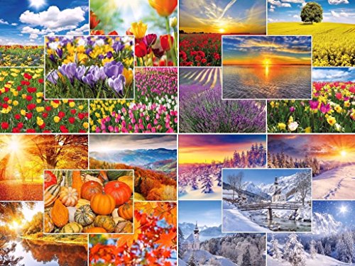 Edition Colibri VIER JAHRESZEITEN: 100-er Postkarten-Set Natur/Landschaften (20 Motive á 5 St.) im Frühling, Sommer, Herbst und Winter von Edition Colibri