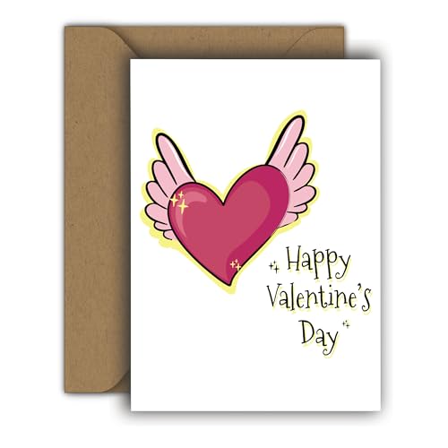 Edition Colibri Valentinstag Karte für Sie und Ihn, A6, Klappkarte mit Umschlag, Liebeskarte, Jahrestag, Jubiläumskarte, Valentinstagskarte, Herzmensch (Engelsflügel) von Edition Colibri