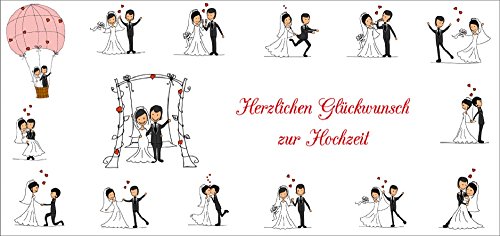 Edition Colibri WITZIGE HOCHZEITSKARTE mit Umschlag: Lustige Glückwunschkarte zur Hochzeit mit Comic/Strichzeichnungen von einem glücklichen Brautpaar (10657) von Edition Colibri