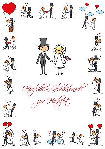 EDITION COLIBRI LUSTIGE Hochzeitskarte: Große Glückwunschkarte zur Hochzeit im XL-DIN-A4-Format mit Umschlag (10686) von Edition Colibri
