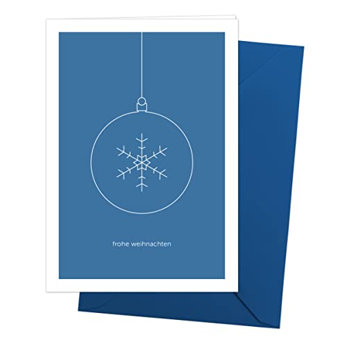 30er-Set Weihnachtskarten Grußkarten „Frohe Weihnachten“ – Minimalistische Klappkarten im Premium-Format mit Umschlag in Dunkelblau 30er-Set Weihnachtskarten Grußkarten „Frohe Weihnachten“ – Minimalistische Klappkarten im Premium-Format mit Umschlag in Dunkelblau von Edition SF