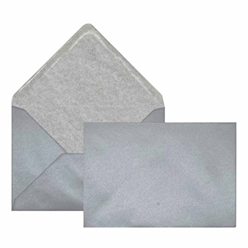 Edition Seidel 100 Premium Briefumschläge Farbe silber Umschläge Kuvert farbig Format ähnlich B6 12,0 x 17,5 cm 80 g/m² (Silber, 100 Stück/Pieces/Pièce) von Edition Seidel