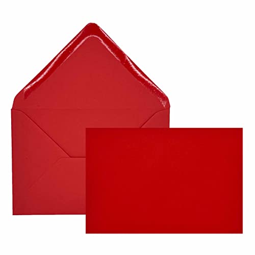 Edition Seidel 50 rote Premium Briefumschläge Umschläge Kuvert farbig Format ähnlich B6 12,0 x 17,5 cm 80 g/m² (Rot, 50 Stück/Pieces/Pièce) von Edition Seidel