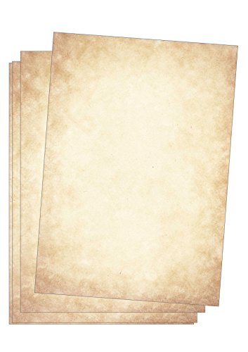 Edition Seidel Premium Briefpapier Vintage Altes Papier 25 Blatt DIN A4 120g/qm Motivbriefpapier Mittelalterliches Bastelpapier Urkunde Urkundenpapier Optik ähnlich Pergamentpapier von Edition Seidel