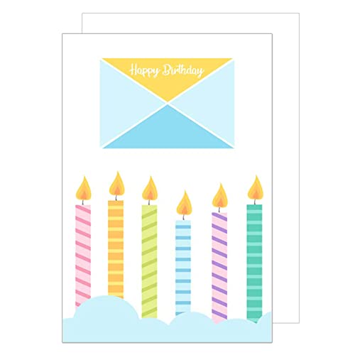 Edition Seidel Premium Geburtstagskarte Geldscheinkarte mit Umschlag. Glückwunschkarte Grusskarte Billet Geburtstag Karte Geldgeschenk Happy Birthday Mann Frau Kind bunte Kerzen (GS-G228 SW023) von Edition Seidel
