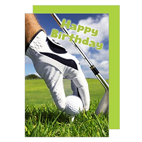 Edition Seidel Premium Geburtstagskarte mit Umschlag. Glückwunschkarte Billet Happy Birthday Grusskarte Mann Frau Golf (G3401 SW023) von Edition Seidel